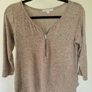 Zipper detail knit top
